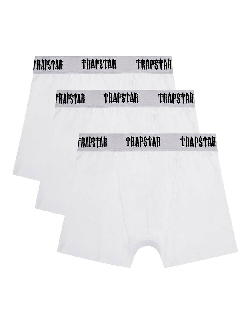 Trapstar London 3 Pack Boxer Short Bílé | TS-65187