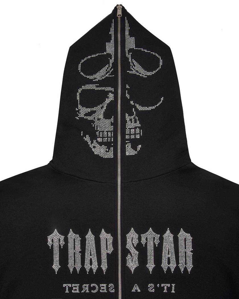 Trapstar London Decoded Skull Diamante Hoodie Černé | TS-65351