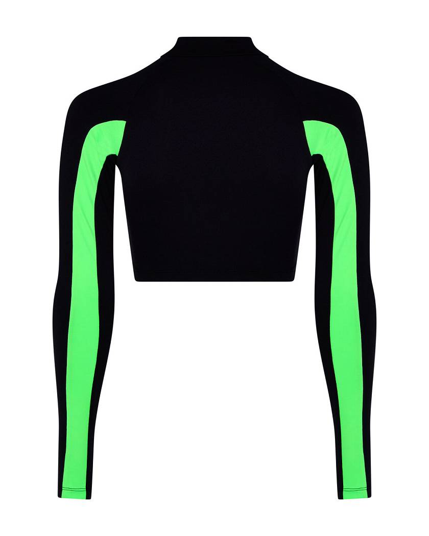 Trapstar London Decoded Zip LS Top Černé Zelene | TS-65114
