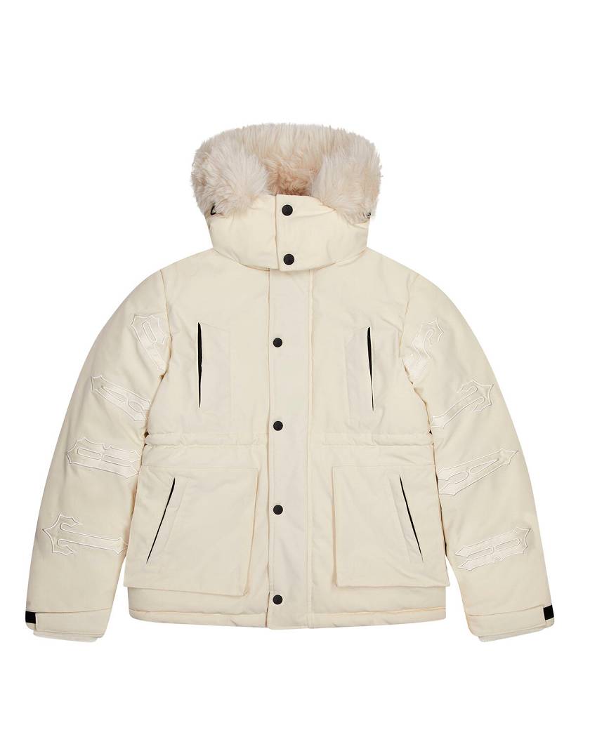Trapstar London Hooded Irongate Parker Bílé | TS-65437