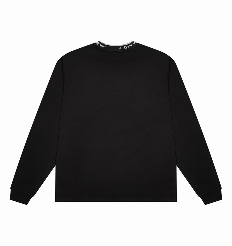 Trapstar London Hyperdrive Collar LS Top Černé Bílé | TS-64974