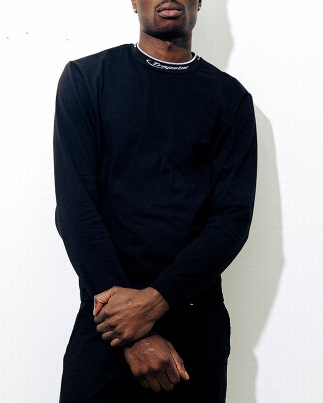 Trapstar London Hyperdrive Collar LS Top Černé Bílé | TS-64974