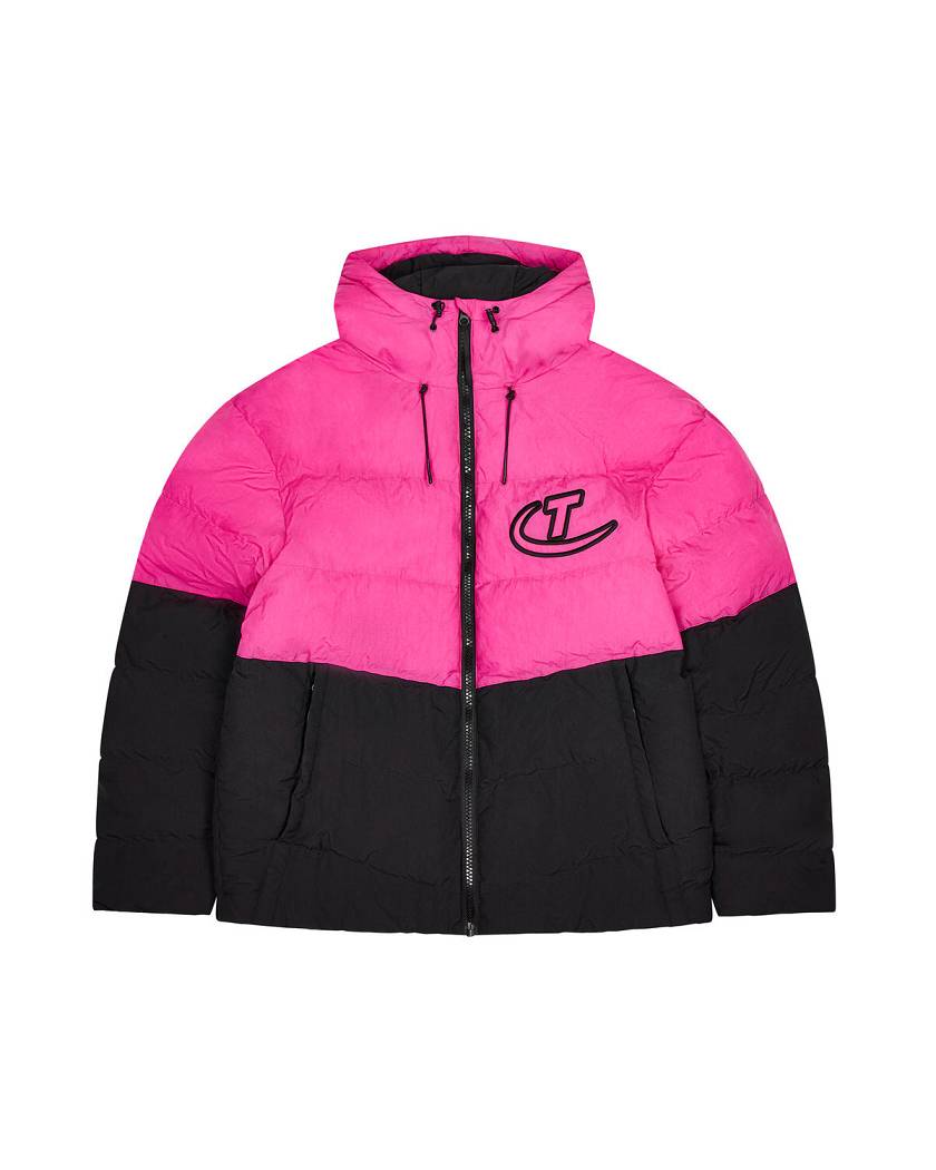 Trapstar London Hyperdrive Hooded Puffer Černé Růžové | TS-65444