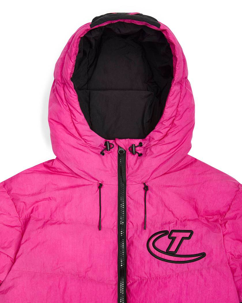 Trapstar London Hyperdrive Hooded Puffer Černé Růžové | TS-65444