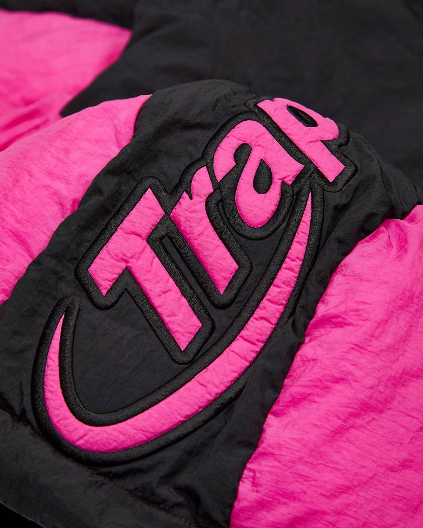 Trapstar London Hyperdrive Hooded Puffer Černé Růžové | TS-65444