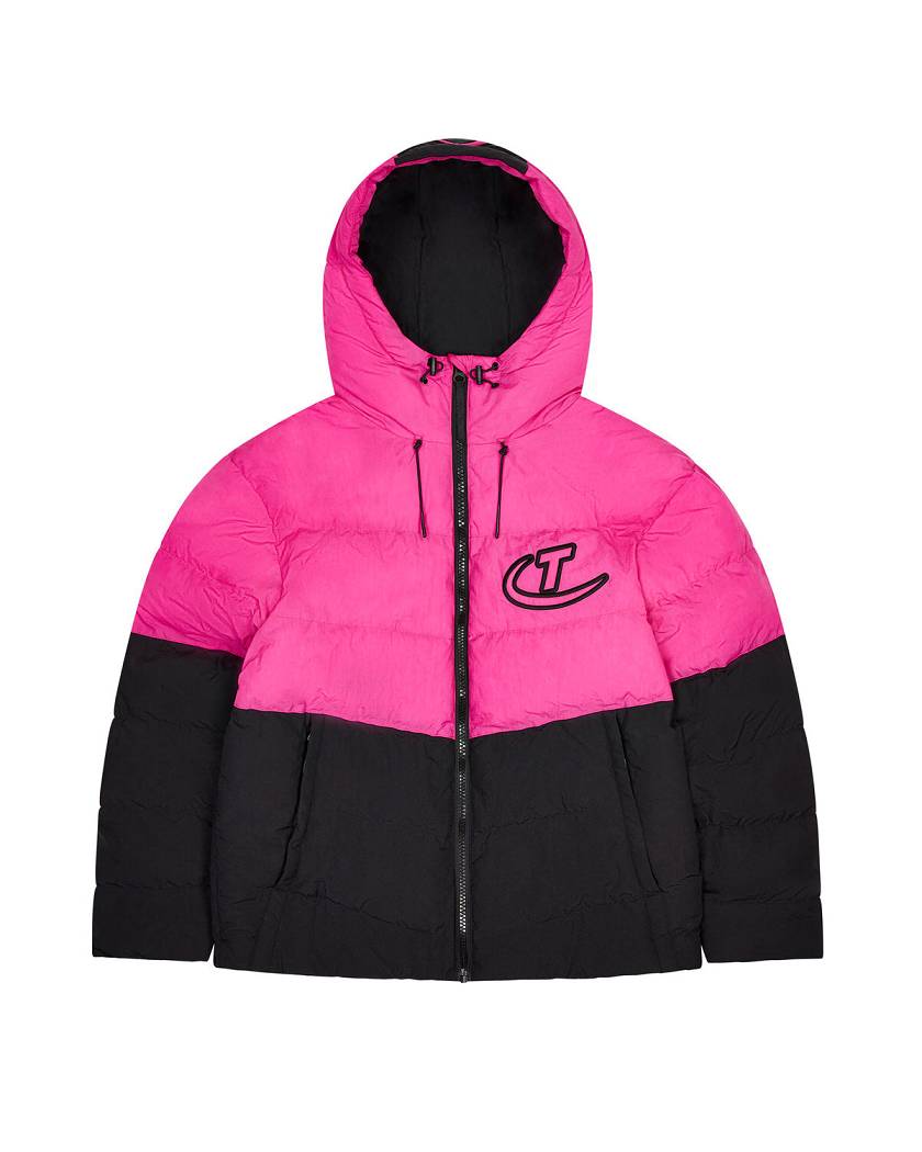Trapstar London Hyperdrive Hooded Puffer Černé Růžové | TS-65444
