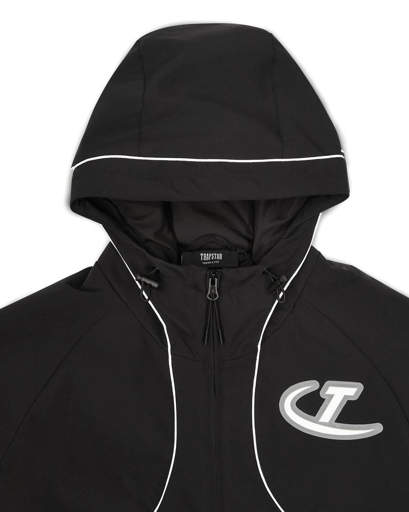 Trapstar London Hyperdrive Piped Windbreaker Černé | TS-65433
