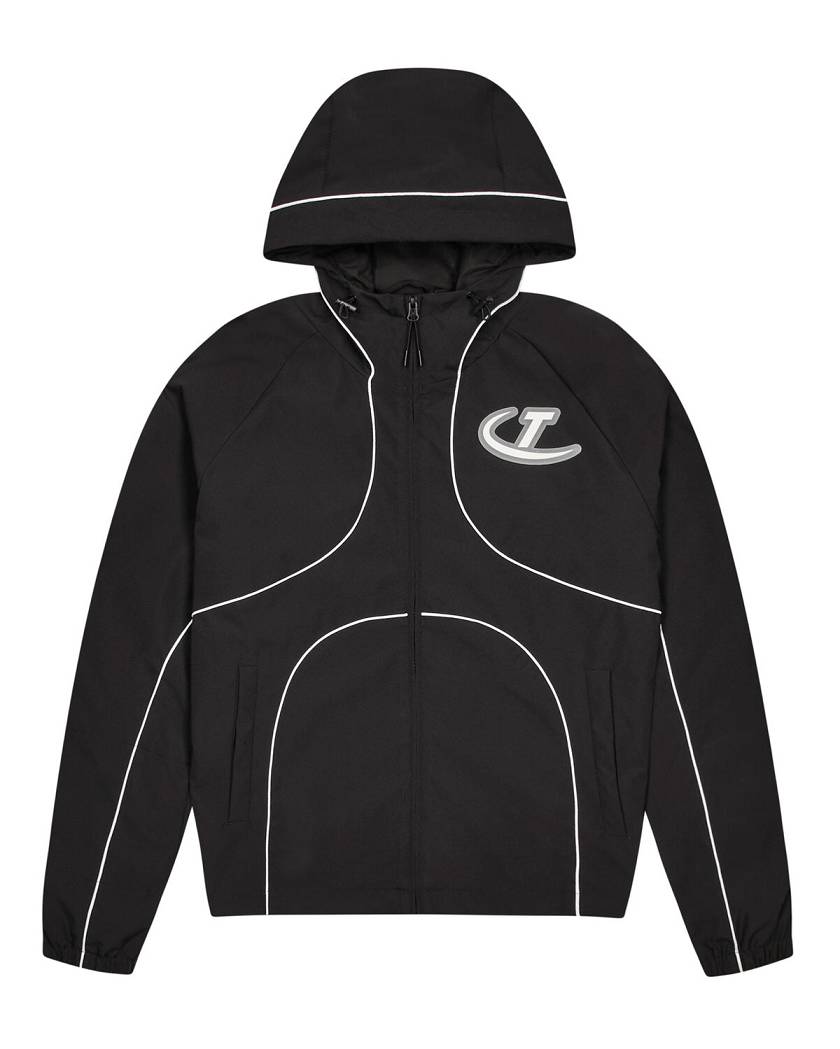 Trapstar London Hyperdrive Piped Windbreaker Černé | TS-65433