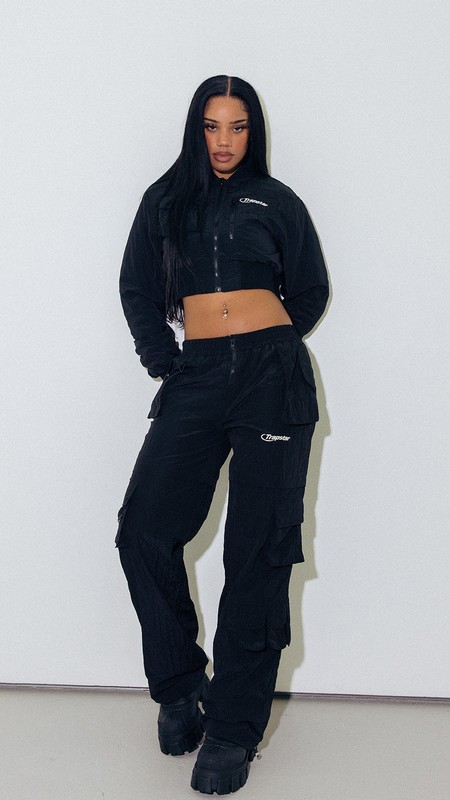 Trapstar London Hyperdrive Ripstop Utility Cargos Černé Bílé | TS-64780