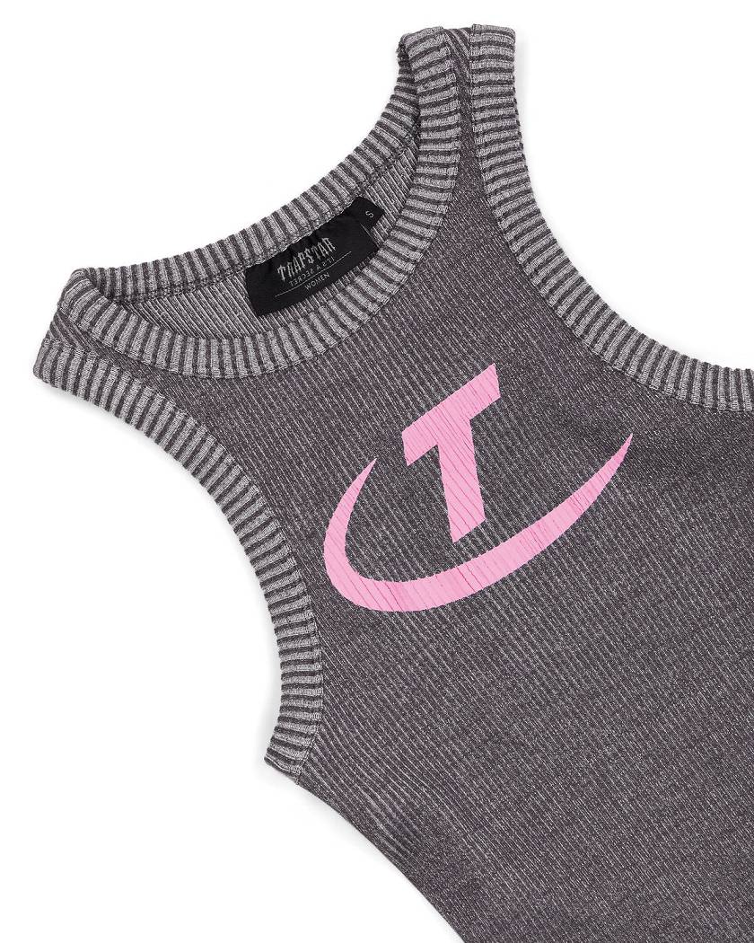 Trapstar London Hyperdrive Two Tone Vest Černé Růžové | TS-65120