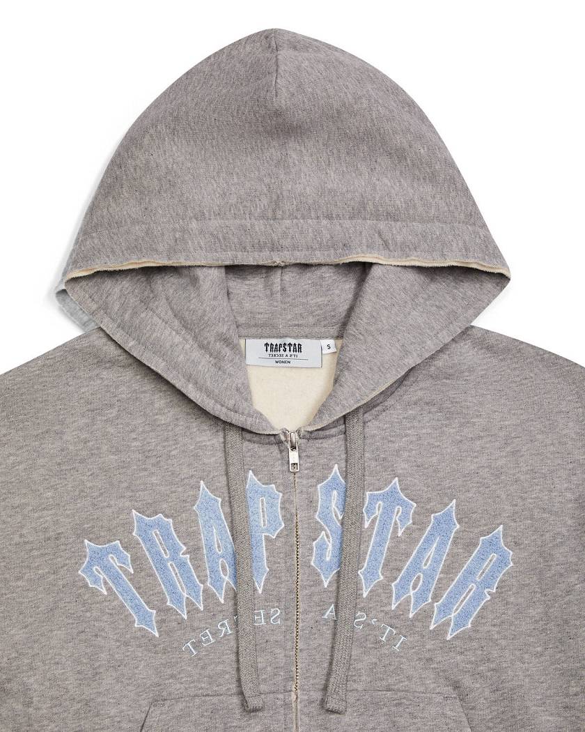Trapstar London Irongate Arch Chenille Embroidery Zip Through Track Top Šedé | TS-65148