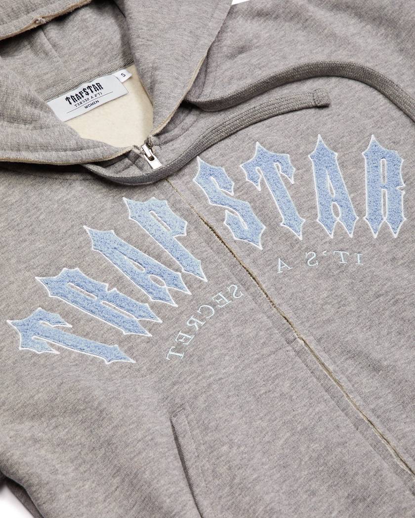 Trapstar London Irongate Arch Chenille Embroidery Zip Through Track Top Šedé | TS-65148