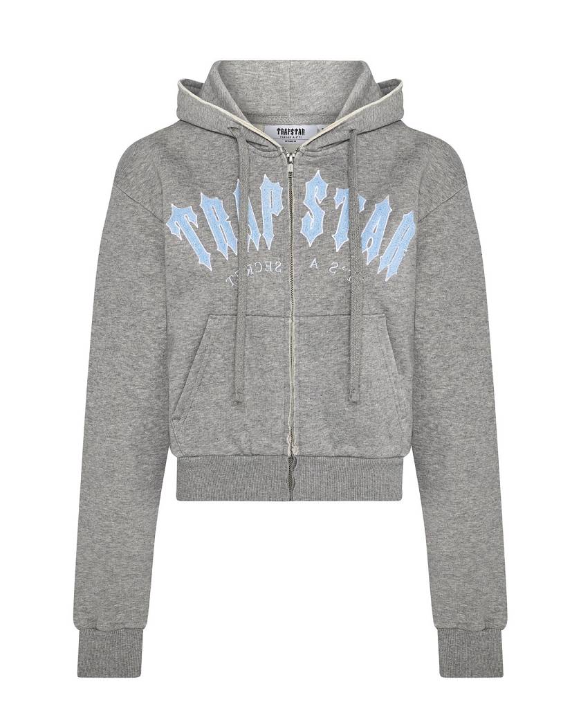 Trapstar London Irongate Arch Chenille Embroidery Zip Through Track Top Šedé | TS-65148