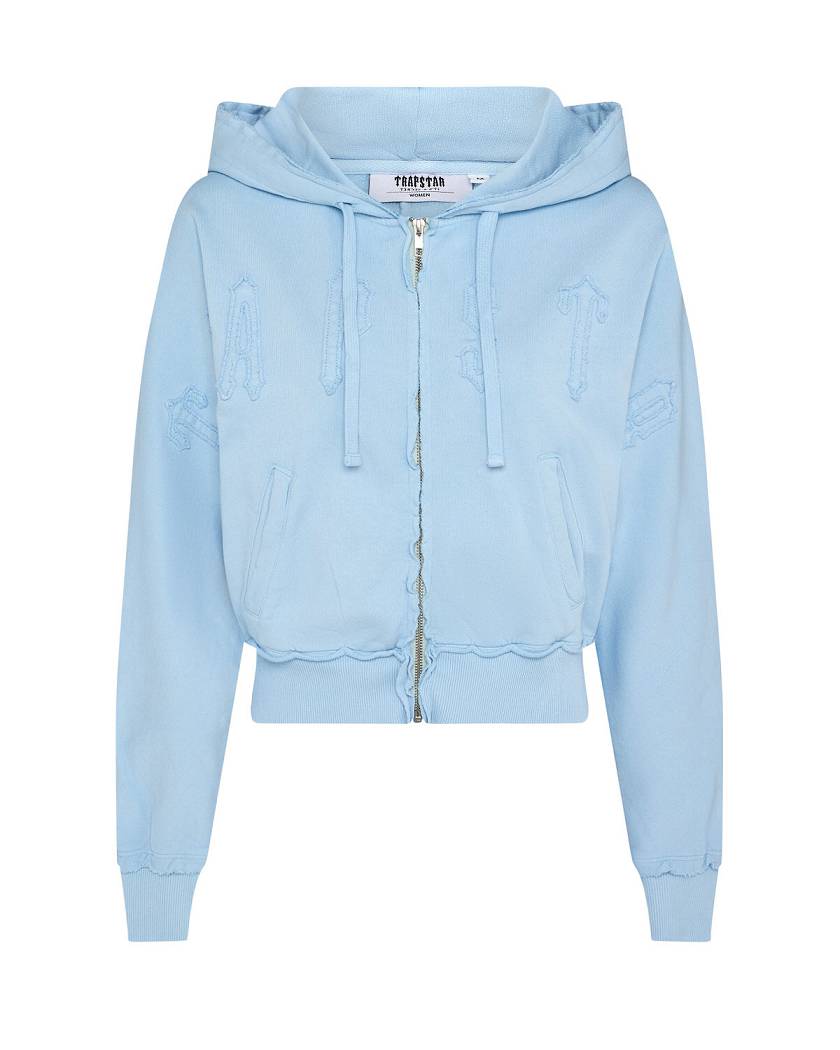 Trapstar London Irongate Cropped Batwing Zip Hoodie Blankyt | TS-65143