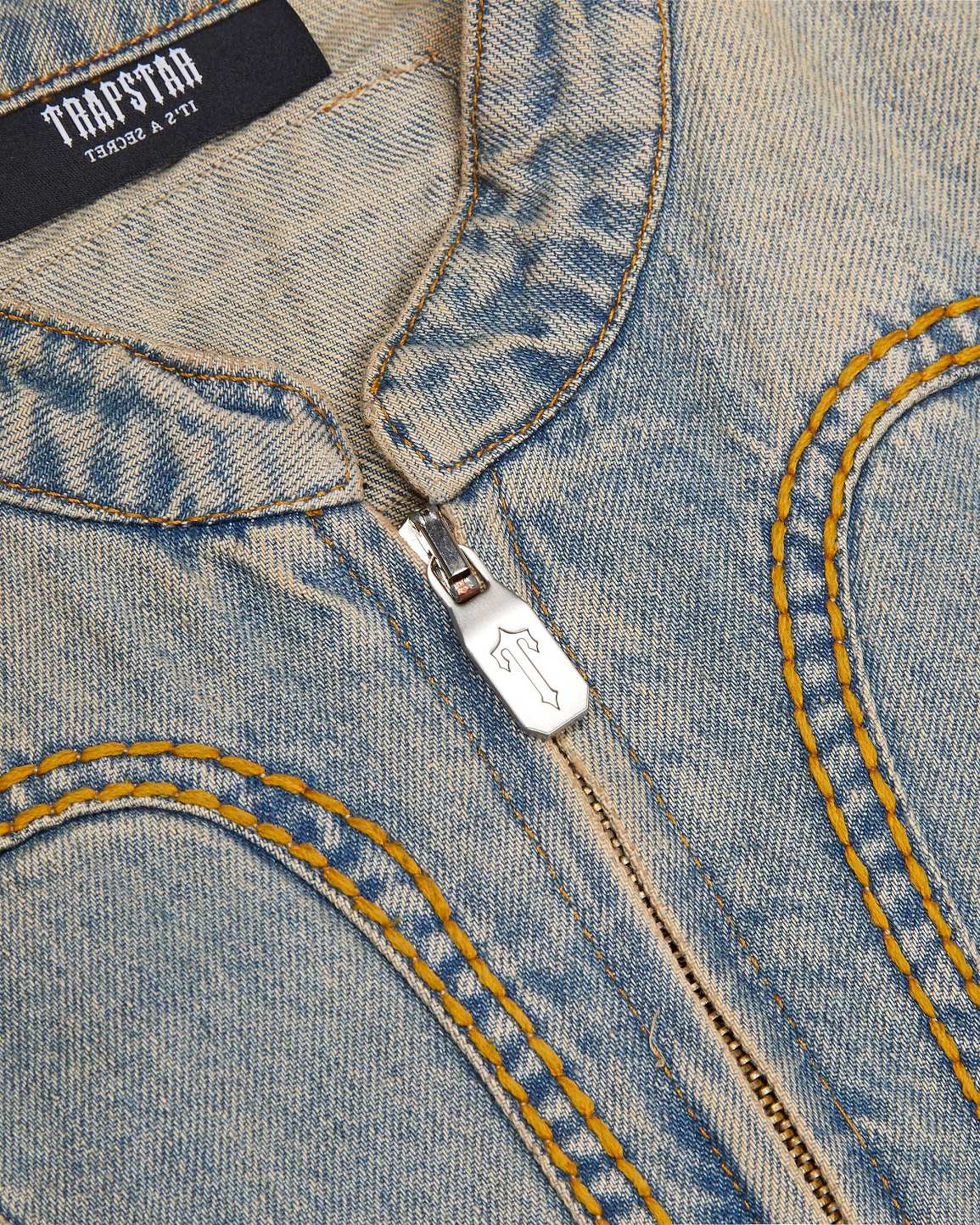 Trapstar London Irongate Denim Motocross Jacket Blankyt | TS-65459