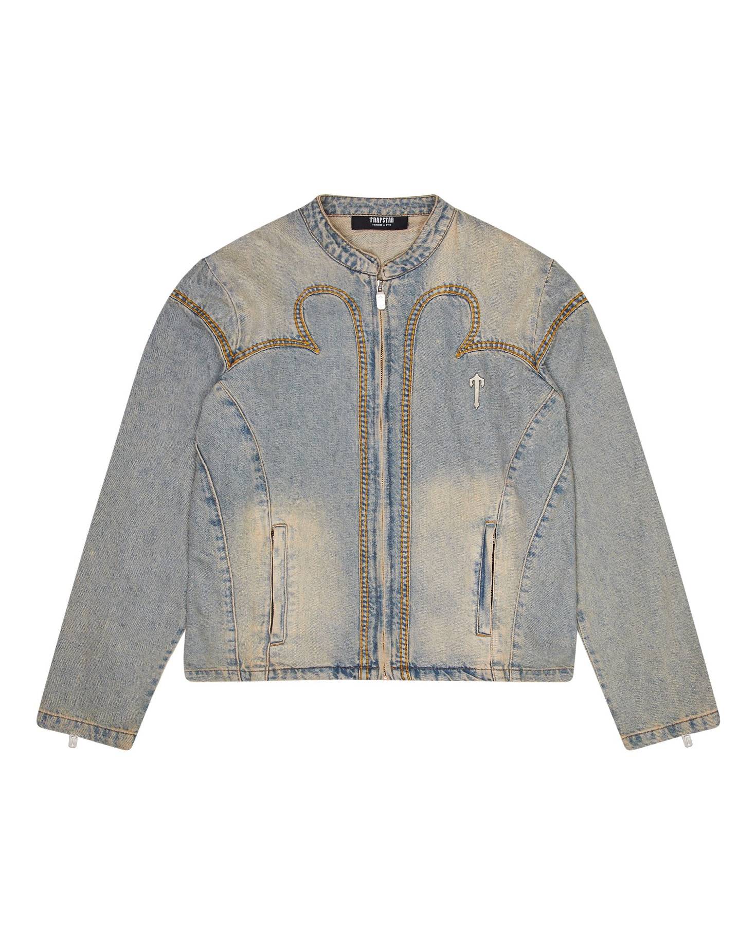 Trapstar London Irongate Denim Motocross Jacket Blankyt | TS-65459