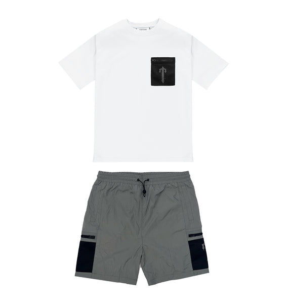 Trapstar London Irongate Mesh Pocket Short Bílé Černé | TS-64922