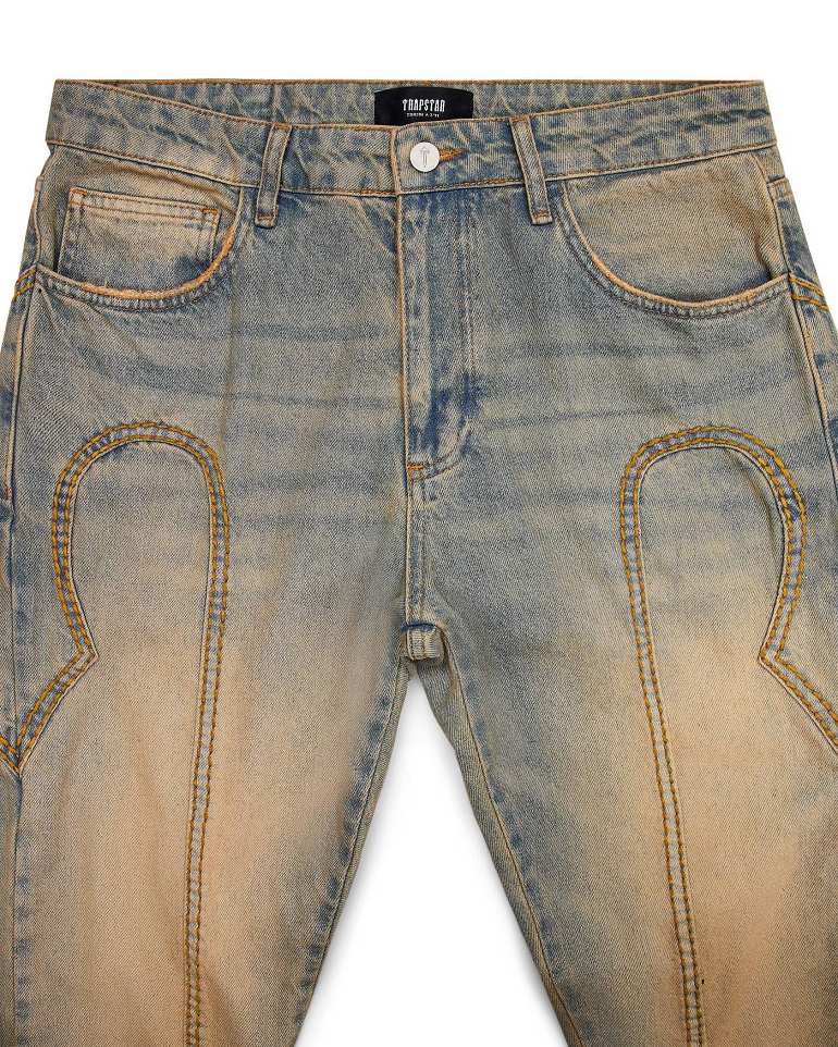 Trapstar London Irongate Panel Denim Jeans Blankyt | TS-65316
