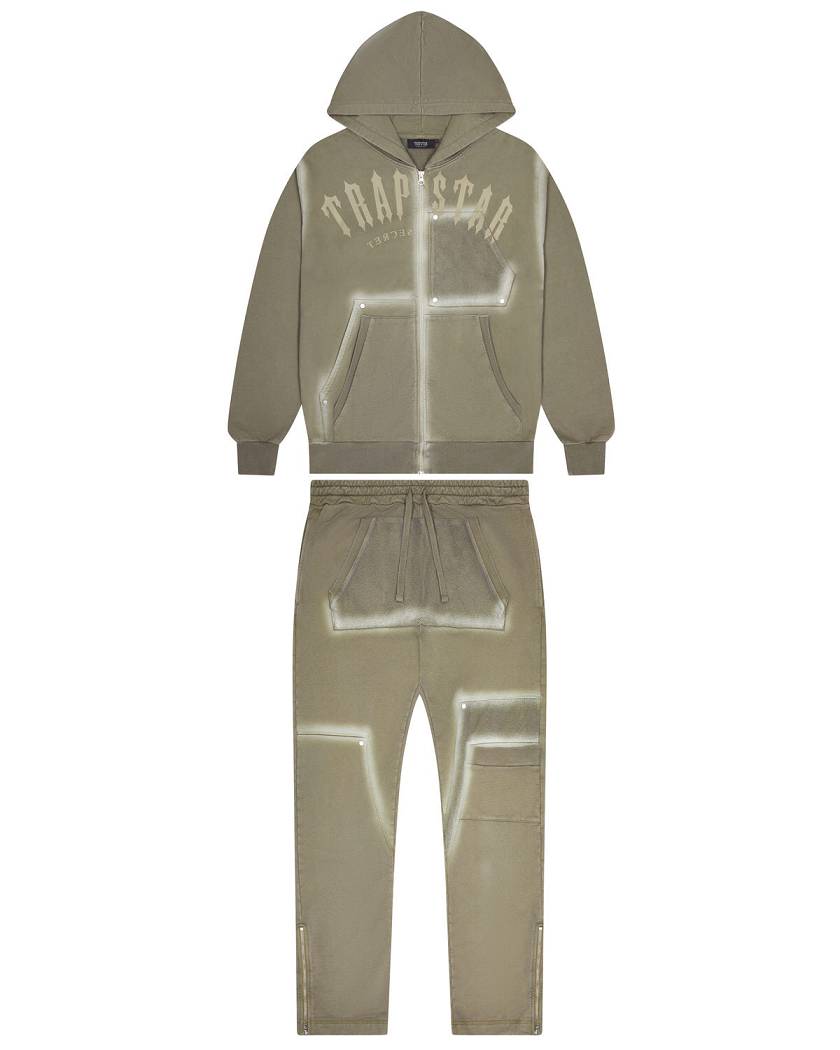 Trapstar London Irongate Rivet 2.0 Tracksuit Olivy Zelené | TS-65397