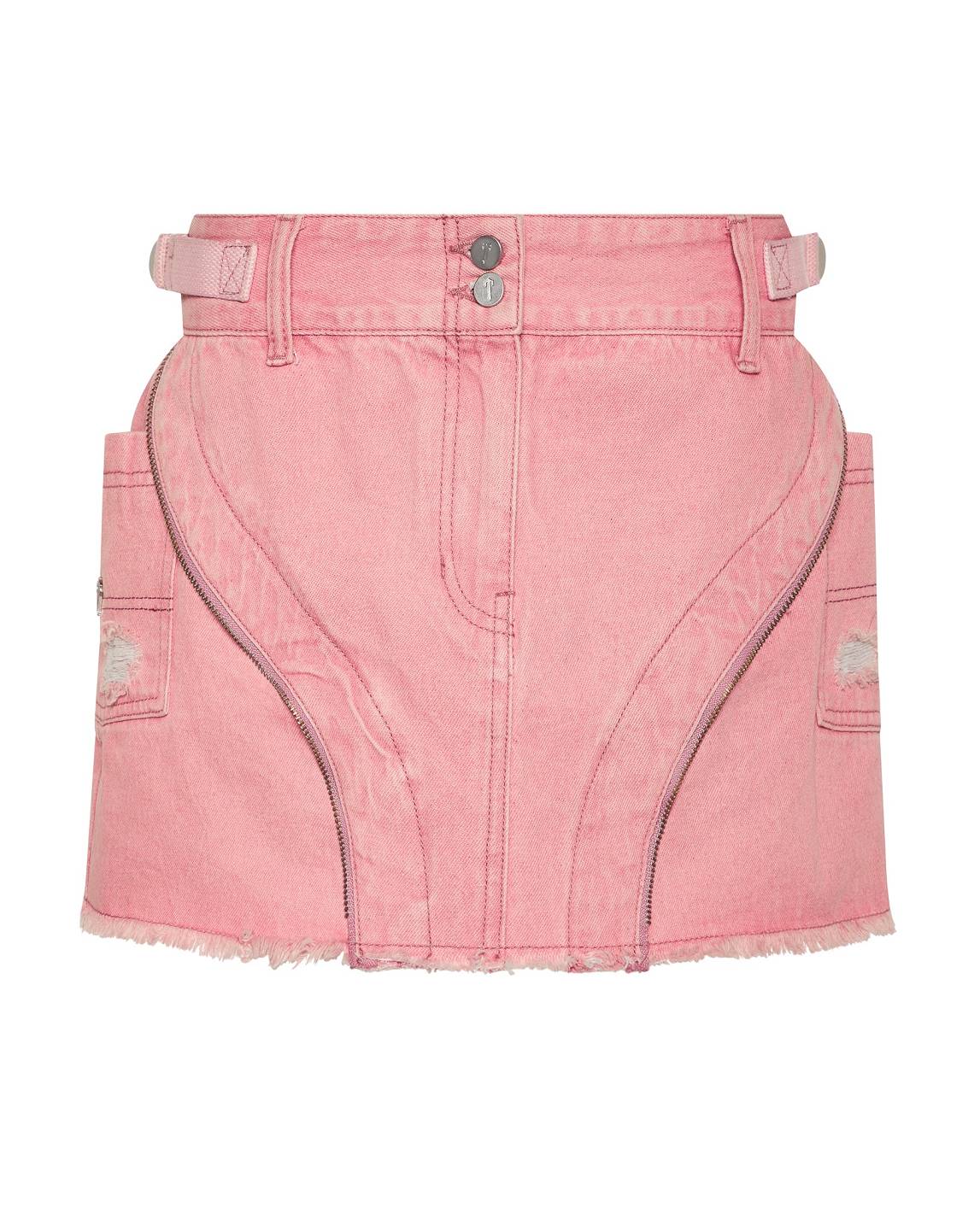 Trapstar London Irongate T Denim Zip Detail Mini Skirt Růžové | TS-65101