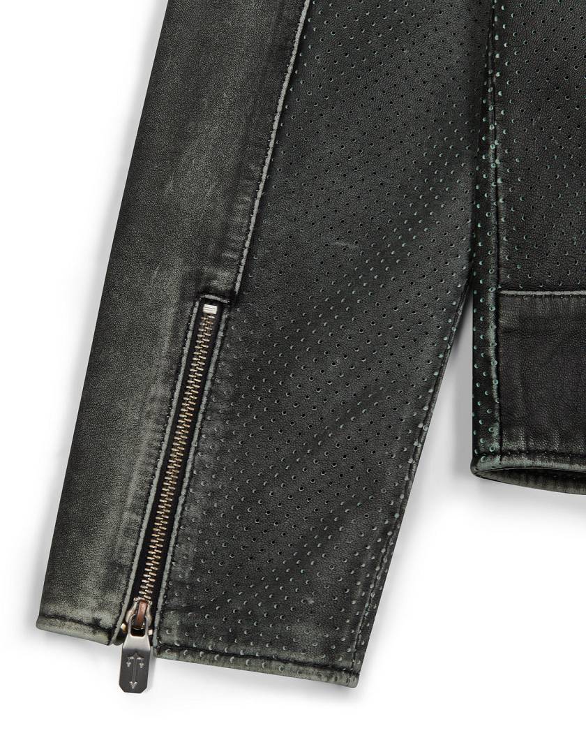 Trapstar London Irongate T Panel Leather Biker Jacket Černé | TS-65457