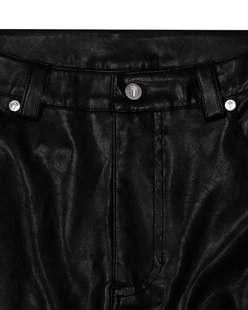 Trapstar London Irongate T Stud Vegan Leather Pants Černé | TS-65112