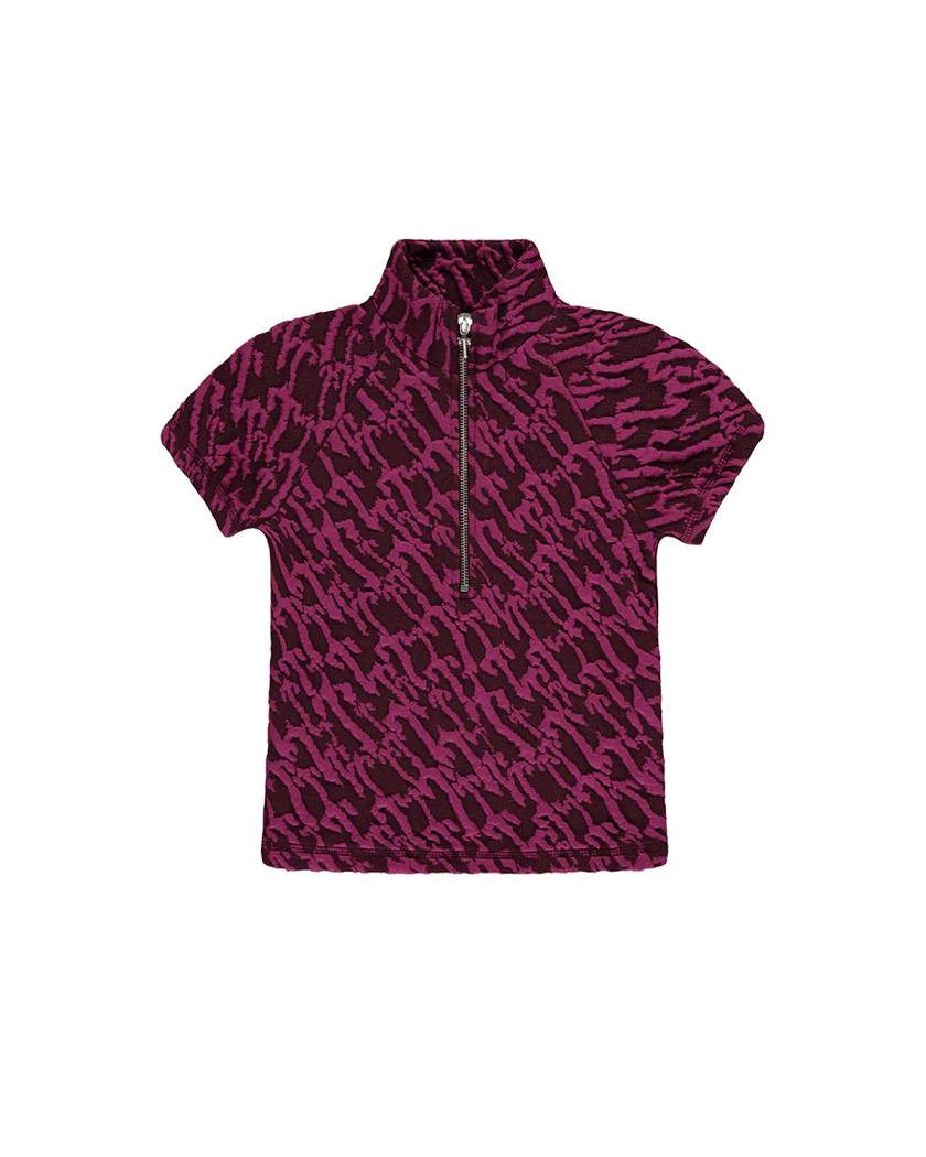 Trapstar London Jacquard Fitted Zip Crop Top Vínové Růžové | TS-65132