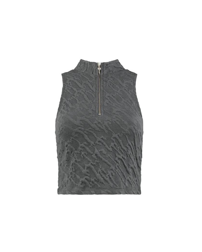 Trapstar London Jacquard Fitted Zip Crop Top Šedé | TS-65123
