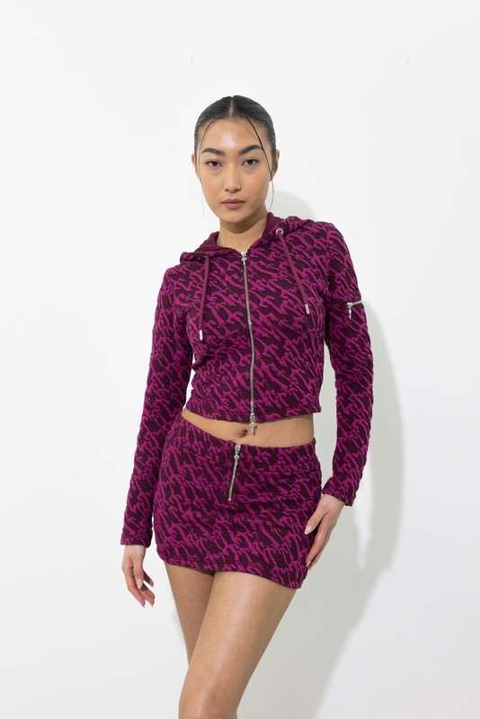 Trapstar London Jacquard Fitted Zip Vínové Růžové | TS-64786