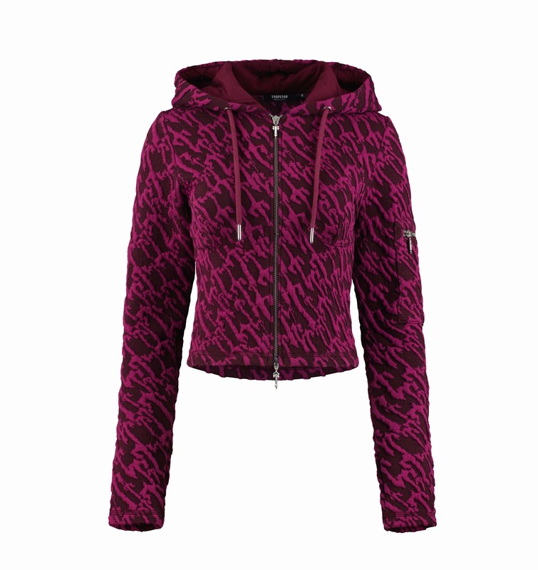 Trapstar London Jacquard Fitted Zip Vínové Růžové | TS-64786