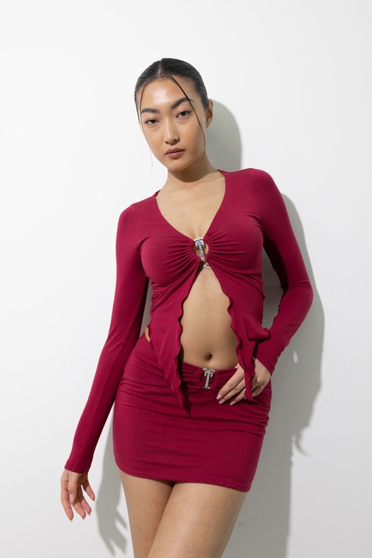 Trapstar London Long Sleeve Wing Červené | TS-64782