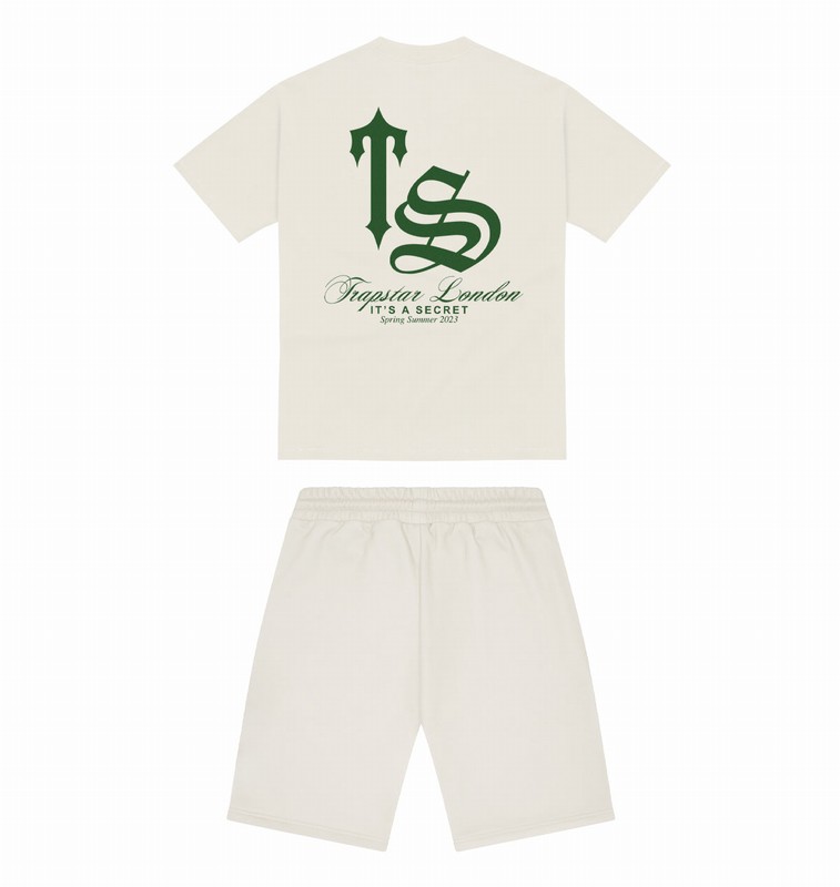 Trapstar London Oversized TS Varsity Shorts Zelene | TS-64913