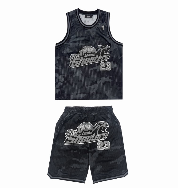 Trapstar London *PRE ORDER* Shooters SS23 Basketball Shorts Černé Maskáčové | TS-64943