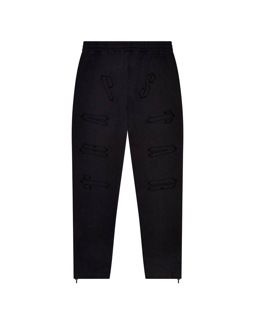 Trapstar London Patchwork Irongate Bottoms Černé | TS-65403