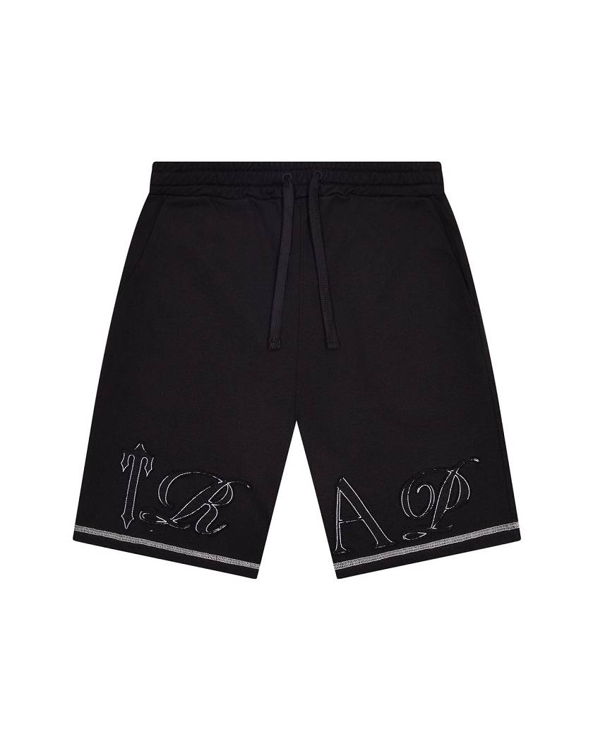 Trapstar London Patchwork Script Shorts- Black Černé | TS-65295