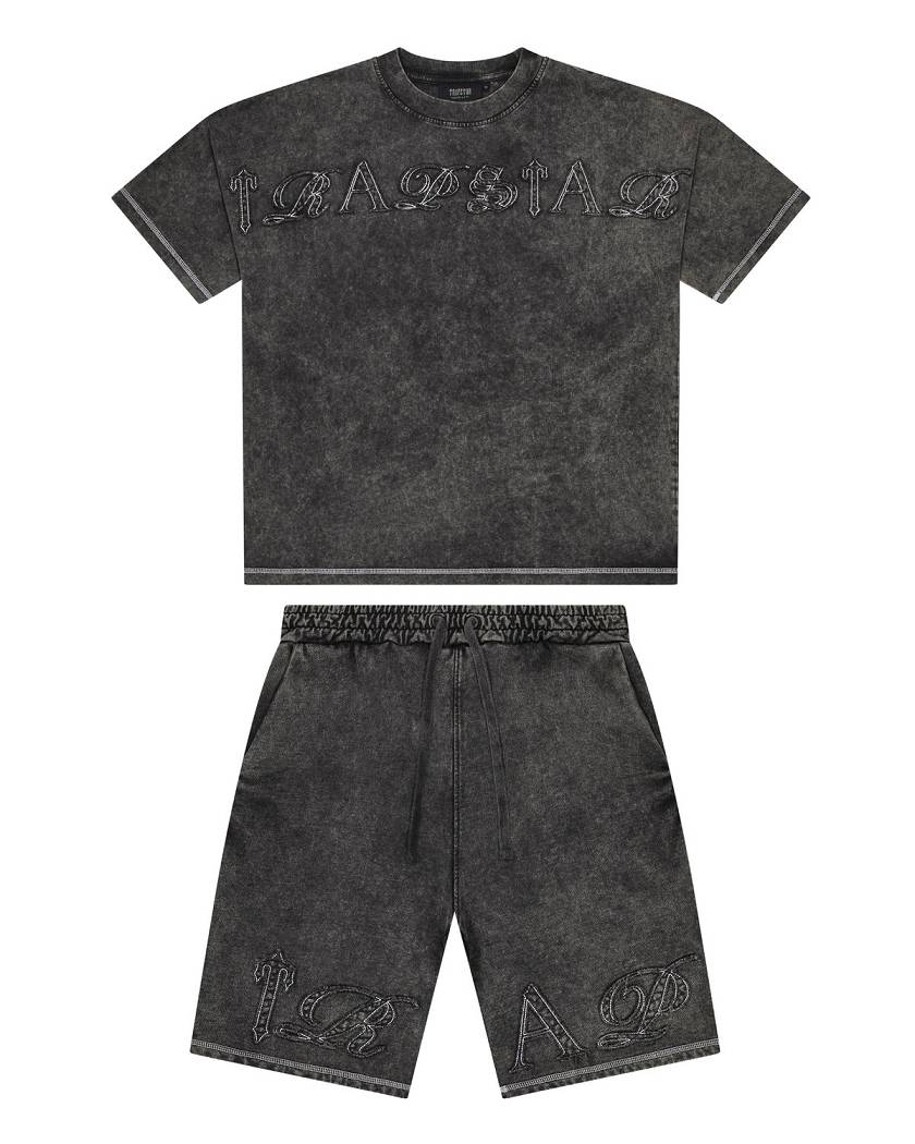 Trapstar London Patchwork Script T-Shirt Šedé | TS-65252