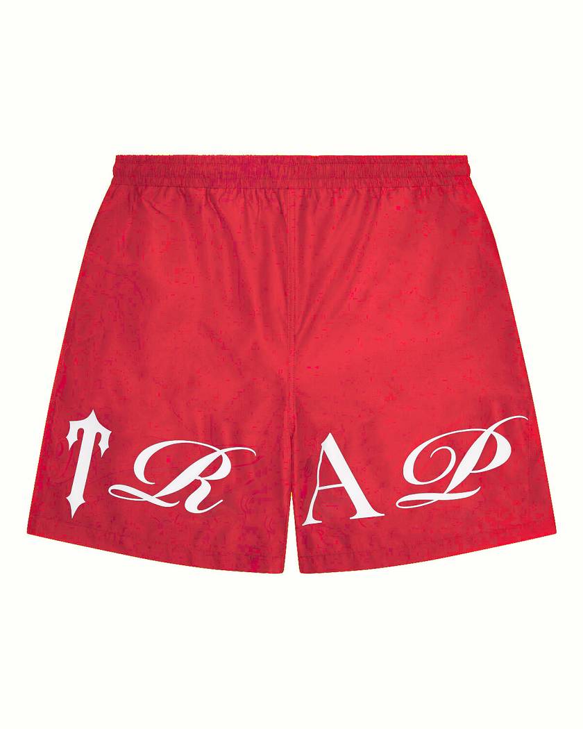 Trapstar London Script Shell Shorts Červené Bílé | TS-65303