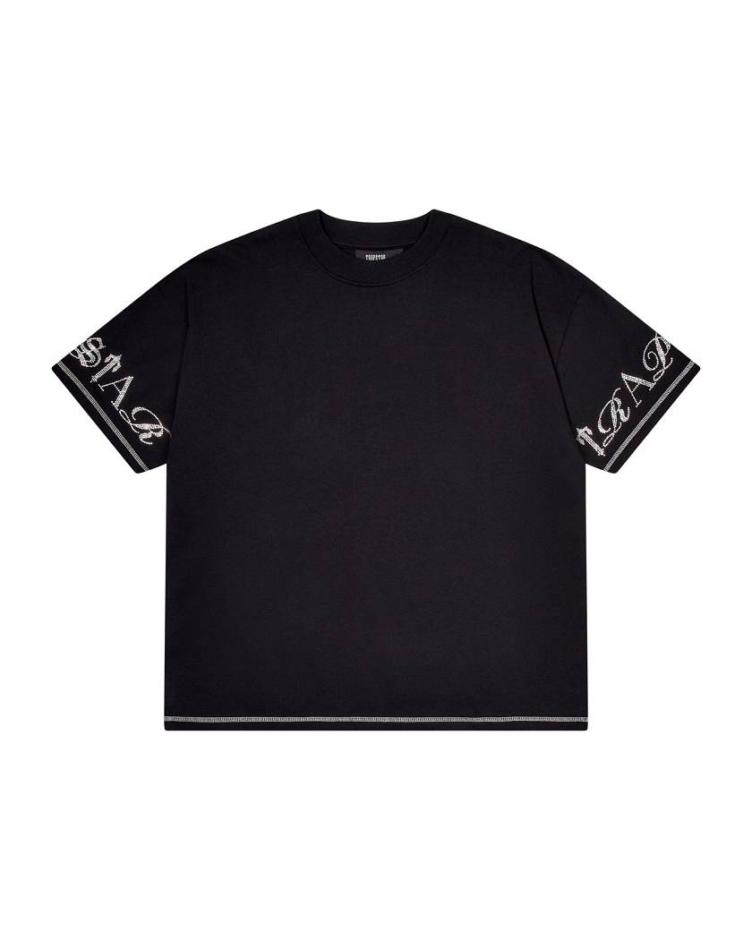 Trapstar London Script Tee 2.0 Černé | TS-65247