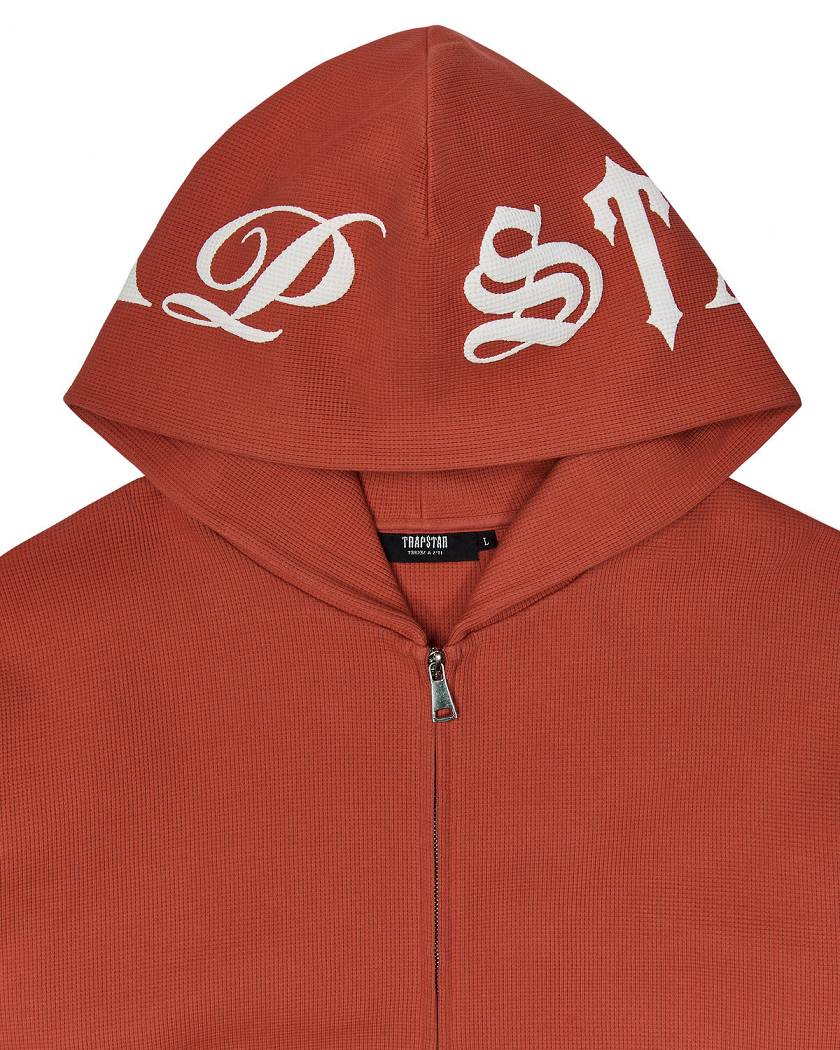 Trapstar London Script Waffle Hoodie Oranžové | TS-65344