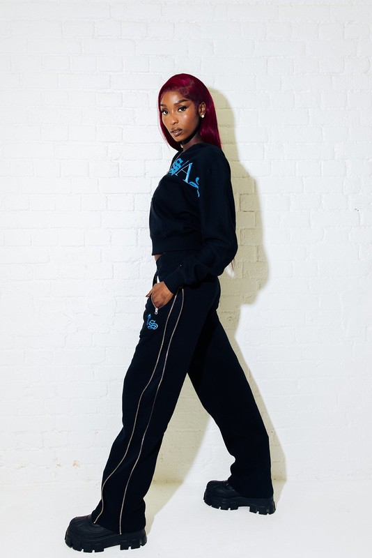 Trapstar London Script Zip Leg Černé Tyrkysové | TS-64779