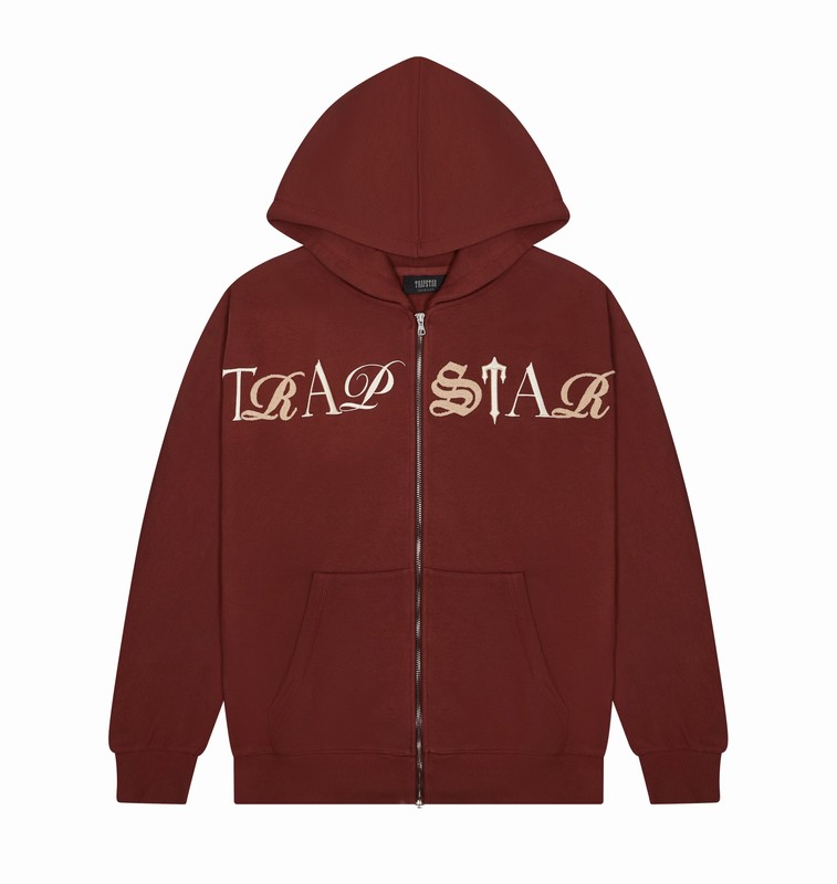 Trapstar London Script Zip Through Vínové | TS-64879