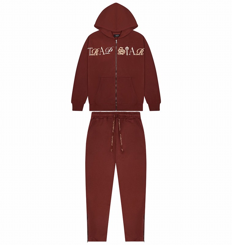 Trapstar London Script Zip Through Vínové | TS-64879