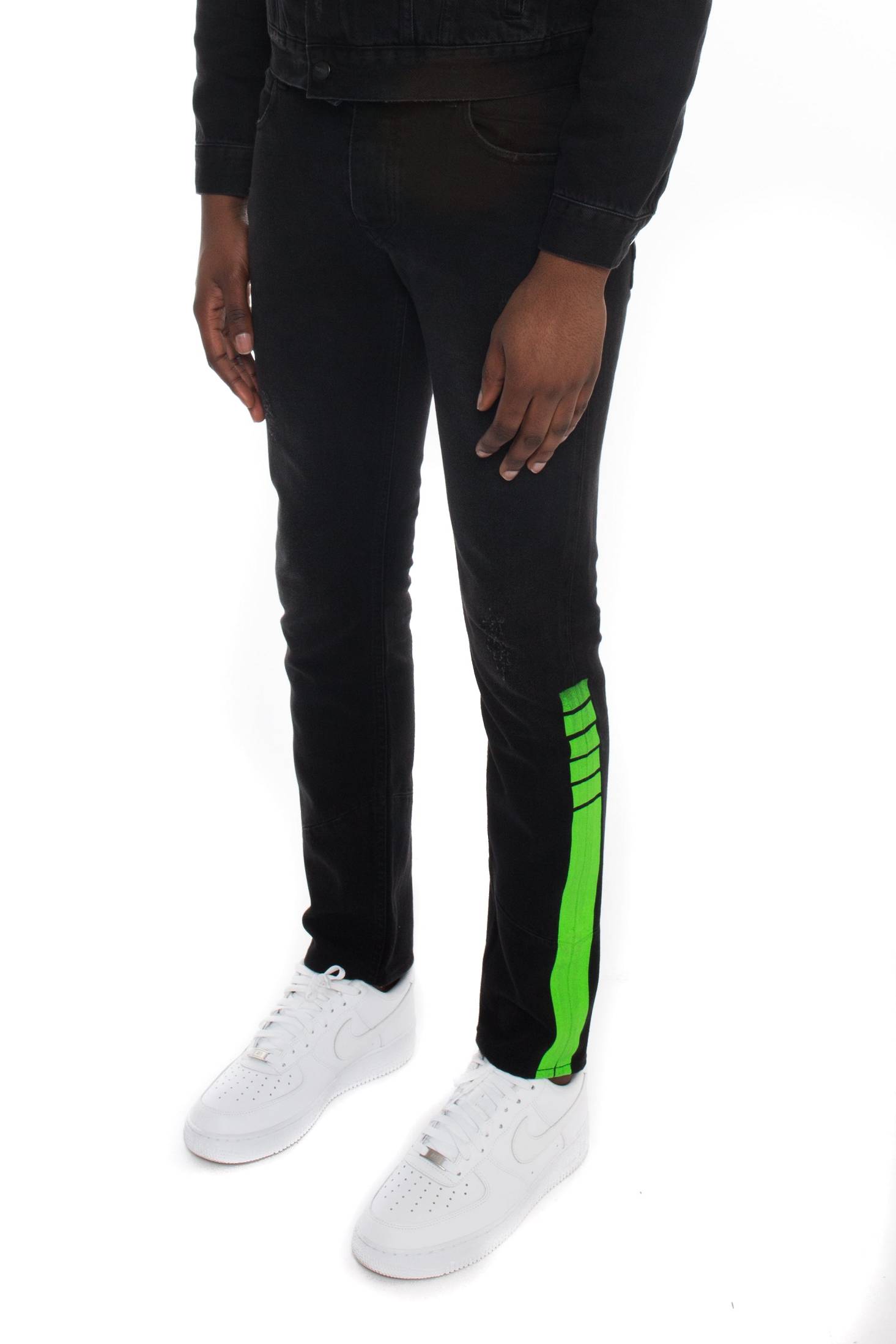 Trapstar London Stripe Denim Jeans Zelene | TS-65320