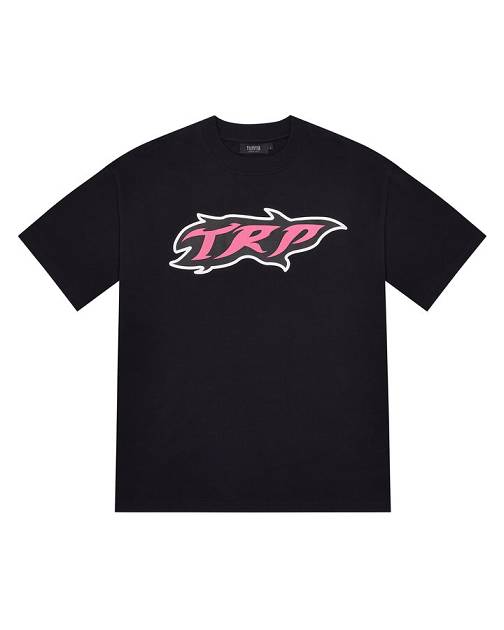 Trapstar London TRP Flame T-Shirt Černé Růžové | TS-65283