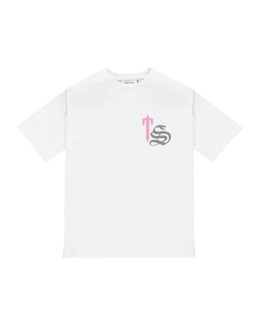 Trapstar London TS Script Tee Bílé Růžové | TS-65273