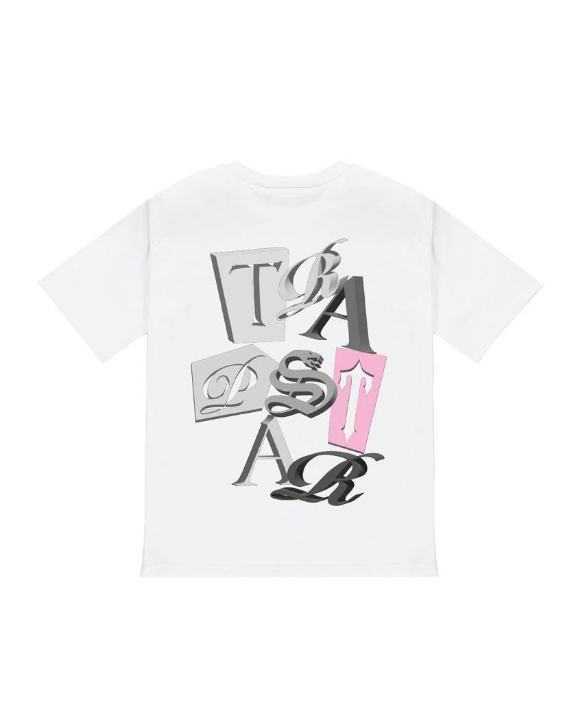 Trapstar London TS Script Tee Bílé Růžové | TS-65273