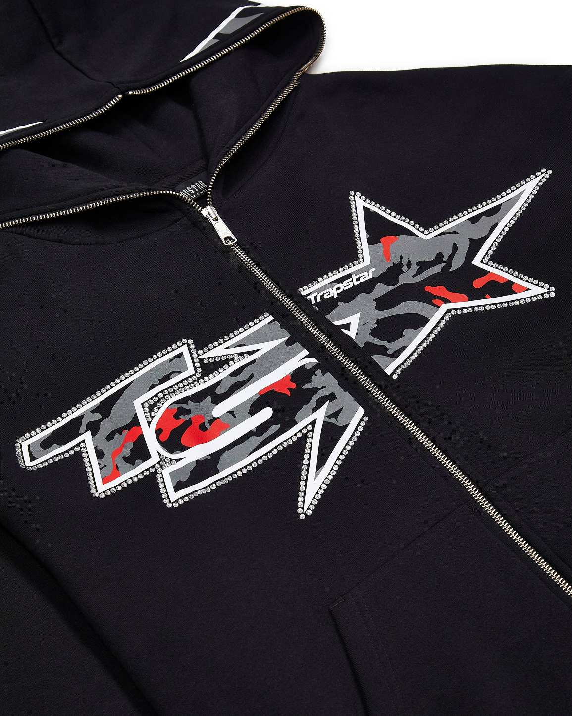 Trapstar London TS Star Camo Hoodie Černé | TS-65393