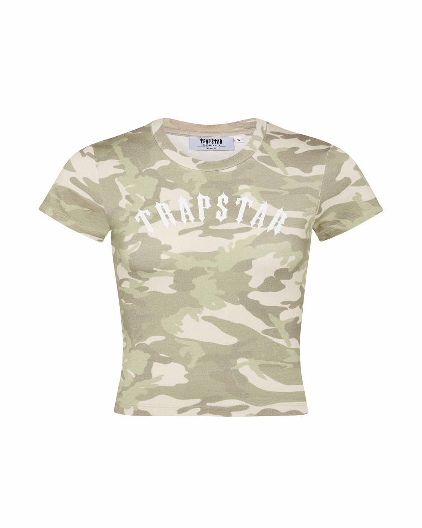 Trapstar London Womens Desert Camo Irongate Baby Tee Růžové | TS-65128