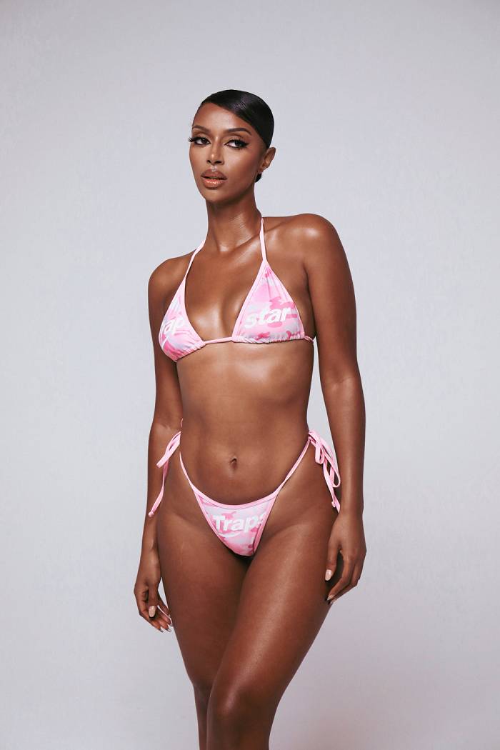 Trapstar London Womens Hyperdrive Bikini Tie Side Bottoms Růžové | TS-65093