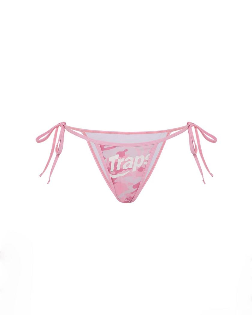 Trapstar London Womens Hyperdrive Bikini Tie Side Bottoms Růžové | TS-65093